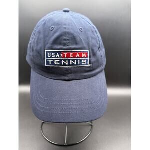 USA Team Tennis Hat Blue Adjustable Strapback USTA Tennis Cap Adult